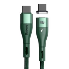 PD кабель Baseus Zinc Magnetic Safe Data Cable Type-C to Type-C 100W 1.5m Green CATXC-Q06