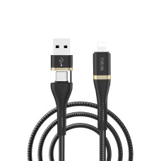 Кабель Wiwu ED-105 USB/Type-C to Lightning 1.2M Black