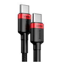 Кабель USB Baseus Cafule PD2.0 100W Type-C For Type-C cable (20V 5A) 2m Red+Black CATKLF-AL91