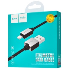 Кабель USB Hoco U49 Refined Steel lightning 2.4A (1.2 m) чорний