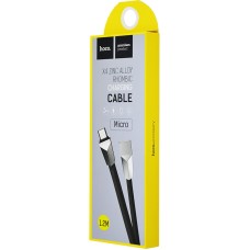 Кабель USB Hoco X4 Zinc Alloy Rhombic microUSB 1.2m чорний
