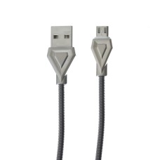 Кабель USB Hoco U25 Golden Armor microUSB 2.4A fast charging 1m сірий