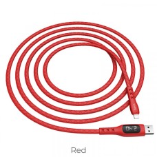 Кабель HOCO S6 Sentinel Charging Data Cable with Timing Display для Lightning Red