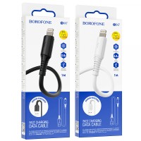 Кабель BOROFONE BX47 Coolway Lightning 2.4A/1m black