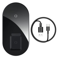 Бездротовий зарядний пристрій Baseus Simple 2in1 18W чорний