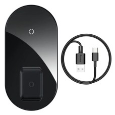 Бездротовий зарядний пристрій Baseus Simple 2in1 18W чорний