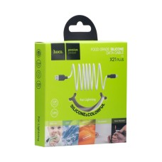 Кабель USB Hoco X21 Plus lightning Silicone 2.4A 1m чорний/білий