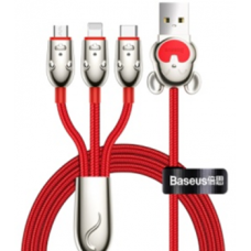 Зарядний кабель Baseus Three Mouse 3-in-1 Cable USB M+L+T 3.5A 1.2m (CAMLT-MU01, CAMLT-MU09)