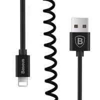Кабель USB Baseus Elastic Lightning 1.8A 1m чорний