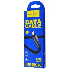 Кабель USB Hoco U58 Core microUSB 1.2m чорний