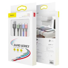 Кабель USB Baseus Rapid Series 4-in-1 Micro USB / Type-C / 2xLightning Cable Black (CA1T4-A01)