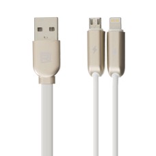 Кабель USB Remax Binary Micro+lighting білий