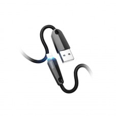 Кабель HOCO U35 Space Shuttle Smart Power-off Lightning LED/1,2 m. Black
