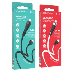 Кабель BOROFONE BX46 Rush silicone для Micro 2.4A/1m white