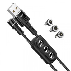 Кабель HOCO U98 3-in-1 Sunway multi-functi charging cable (Lightning+Micro+Type-C) 2,4A/1,2m. Black