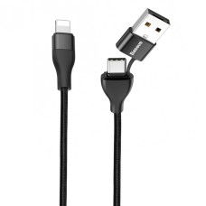 Кабель USB Baseus 2in1 USB/Type-C to Lightning 18W 1m чорний