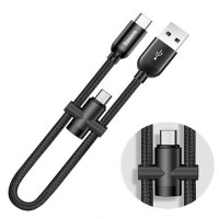 Кабель USB Baseus U-shaped Portable Type-C/Micro USB Cable чорний