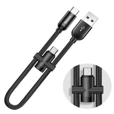 Кабель USB Baseus U-shaped Portable Type-C/Micro USB Cable чорний