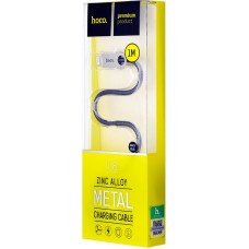 Кабель для iPhone Hoco Zinc Alloy Metal Lightning cable 1m U8 сірий