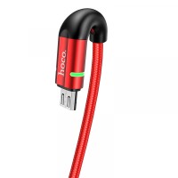 Кабель HOCO U93 Shadow для Micro 2,4A/LED/1,2m. Red