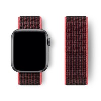 Нейлоновий ремінець Nylon loop 42mm/44mm/45mm для Apple Watch (RED - Black)