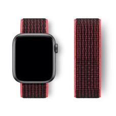 Нейлоновий ремінець Nylon loop 42mm/44mm/45mm для Apple Watch (RED - Black)