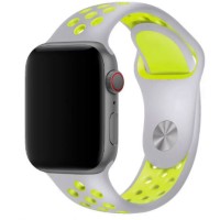 Силіконовий ремінець Nike 38mm/40mm/41mm для Apple Watch (Сірий із зеленим)