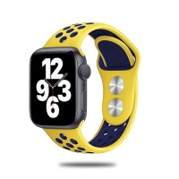 Силіконовий ремінець Nike 42mm/44mm/45mm для Apple Watch (Yellow-black)