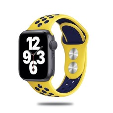 Силіконовий ремінець Nike 42mm/44mm/45mm для Apple Watch (Yellow-black)