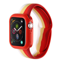 Силіконовий ремінець Триколірний 42mm / 44mm / 45mm для Apple Watch Red/White