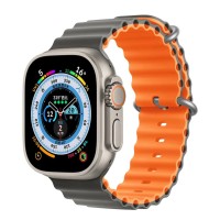 Ремінець для Apple Watch 42/44/45/49 mm Ocean Band gray orange