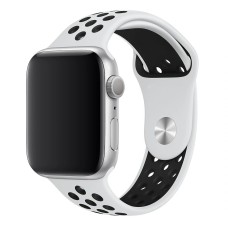 Силіконовий ремінець Nike 42mm/44mm/45mm для Apple Watch (Білий з чорним)