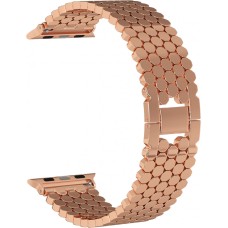 Ремінці Apple Watch Stainless Luxury Steel 42mm / 44mm / 45mm ( Рожеве золото / Rose Gold )