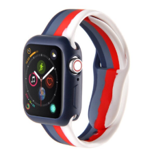 Силіконовий ремінець Триколірний 42mm / 44mm / 45mm для Apple Watch White/Midnight Blue
