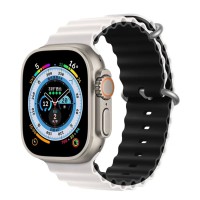 Ремінець для Apple Watch 42/44/45/49 mm Ocean Band white black
