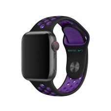 Силіконовий ремінець Nike 42mm / 44mm / 45mm Apple Watch (Чорний/фіолетовий)