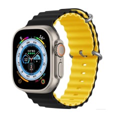Ремінець для Apple Watch 42/44/45/49 mm Ocean Band black yellow
