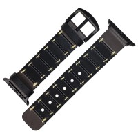 Ремінець для Apple Watch шкіра зі ланками 42mm / 44mm / 45mm чорний