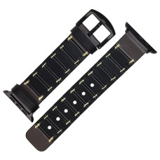 Ремінець для Apple Watch шкіра зі ланками 42mm / 44mm / 45mm чорний