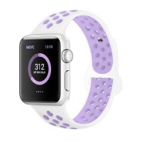 Ремінець для Apple Watch Sport Nike 38mm/40mm/41mm біло-фіолетовий