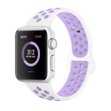 Ремінець для Apple Watch Sport Nike 38mm/40mm/41mm біло-фіолетовий