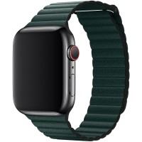 Ремінці Apple Watch Leather Loop Magnet 38mm / 40mm / 41mm Темно-зелений