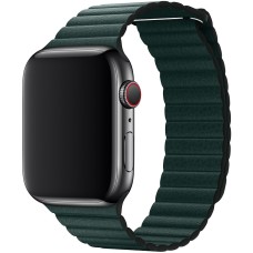 Ремінці Apple Watch Leather Loop Magnet 38mm / 40mm / 41mm Темно-зелений