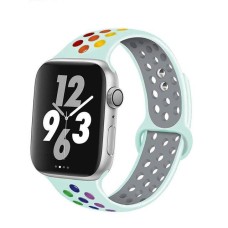 Силіконовий ремінець Nike 42mm/44mm/45mm для Apple Watch (Mint-rainbow)