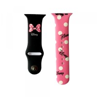 Ремінці Apple Watch Silicone DISNEY 42mm / 44mm / 45mm Minnie Mouse BOW Pink