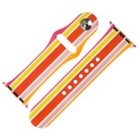 Ремінець Sport Band для Apple Watch 38mm / 40mm / 41mm pink / yellow lines