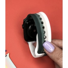 Силіконовий ремінець Триколірний 38mm / 40mm / 41mm для Apple Watch White/Pine Green