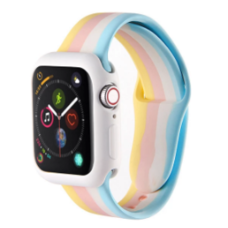 Силіконовий ремінець Триколірний 38mm / 40mm / 41mm для Apple Watch Yellow/Mint