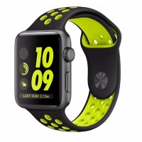 Ремінець для Apple Watch Sport Nike+ 38mm / 40mm / 41mm чорно-салатовий