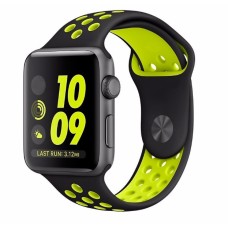 Ремешок для Apple Watch Sport Nike+ 38mm / 40mm / 41mm черно-салатовый